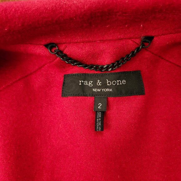 Rag & Bone women's red wool blazer in size 2 - Picture 4 of 9